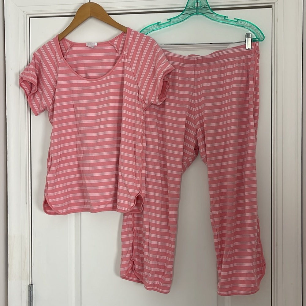 Pink Striped Women's Pajama Set